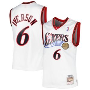 Mitchell & Ness Allen Iverson Philadelphia 76ers White 2002/03 Hardwood Classics Swingman Gorgeous Jersey Limited edition! Don't miss your chance to own this unique jersey.