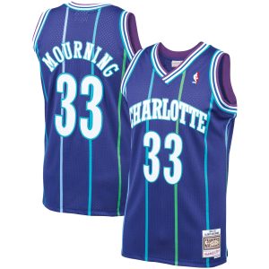 Mitchell & Ness Alonzo Mourning Charlotte Hornets Purple Dashing 1994/95 Hardwood Classics Swingman Jersey Limited stock! Be quick and grab this must - have jersey to support your team.