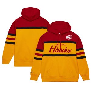 Mitchell Refined & Ness Atlanta Hawks Gold/Red Head Coach Pullover Hoodie Proven quality! Invest in this reliable jersey.