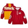Mitchell & Ness Atlanta Hawks Charming Red Hardwood Classics Team OG 2.0 Anorak Hoodie Half Zip Windbreaker Jacket Authentic look! Wear this genuine jersey.