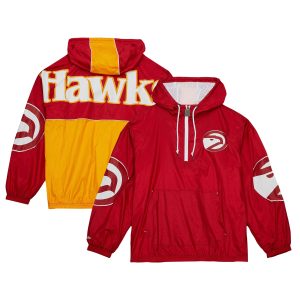 Mitchell & Ness Atlanta Hawks Charming Red Hardwood Classics Team OG 2.0 Anorak Hoodie Half Zip Windbreaker Jacket Authentic look! Wear this genuine jersey.