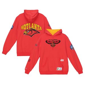 Mitchell & Ness Atlanta Hawks Red Team Origins Captivating Fleece Pullover Hoodie Best - selling! Order this popular jersey before it's out of stock.