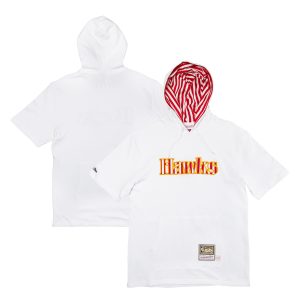 Mitchell & Ness Atlanta Hawks White Striped Logo Splendid Short Sleeve Pullover Hoodie Proven quality! Invest in this reliable jersey.