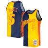 Mitchell & Ness Baron Davis Golden State Warriors Prime Navy/Gold Hardwood Classics 2006/07 Split Swingman Jersey Retailers
