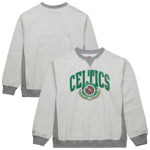 Mitchell & Ness Boston Celtics Heather Gray Vintage Delightful Logo Pullover Sweatshirt Customizable! Personalize this great jersey.