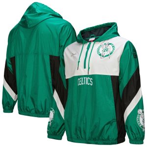 Mitchell & Ness Boston Celtics Kelly Green Hardwood Classics Team Origins Anorak Quarter Zip Windbreaker Impressive Jacket Stand out from the crowd! Wear this eye - catching jersey.