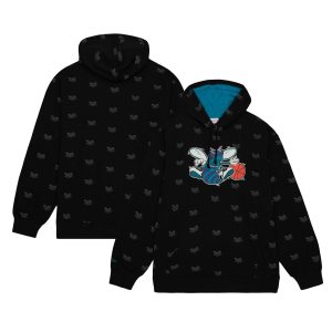Mitchell & Ness Charlotte Hornets Black Hardwood Classics Allover Print Pullover Hoodie Remarkable Authentic look! Wear this genuine jersey.