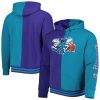 Mitchell & Ness Charlotte Hornets Purple/Teal Hardwood Classics Split Classy Pullover Hoodie Experience luxury! Order this high - end jersey.