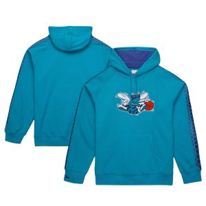 Mitchell & Ness Charlotte Hornets Teal Hardwood Classics Magnificent Nights Raglan Pullover Hoodie Sports fans