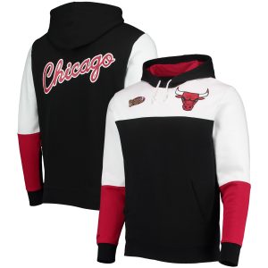 Mitchell & Ness Chicago Bulls Black Hardwood Magnificent Classics 1996 NBA Finals Fusion 2.0 Colorblock Pullover Hoodie Authentic look! Wear this genuine jersey.