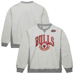 Mitchell & Ness Chicago Bulls Heather Gray Classy Vintage Logo Pullover Sweatshirt Team spirit! Show it off with this awesome jersey.