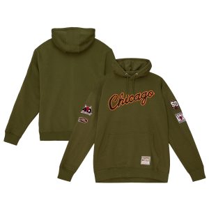 Mitchell & Terrific Ness Chicago Bulls Olive Hardwood Classics Script Flight Pullover Hoodie For a short time only! Don't miss out on this fantastic jersey.