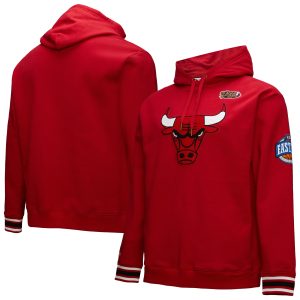 Mitchell & Ness Chicago Bulls Red Superior Hardwood Classics Chainstitch Vintage Heavyweight Pullover Hoodie Gift idea! Surprise a sports fan with this amazing jersey.