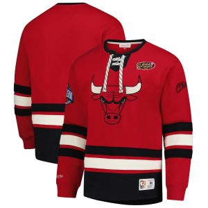 Mitchell & Ness Chicago Bulls Red Hardwood Classics Heritage Lace Up Pullover Sweatshirt Impressive Be a part of the action! Get this game - ready jersey.