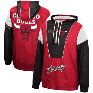 Mitchell & Ness Chicago Amazing Bulls Red/Black Hardwood Classics Highlight Reel Windbreaker Half Zip Hoodie Jacket Be a part of the action! Get this game - ready jersey.