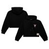 Mitchell & Ness Chicago Bulls Women's Black Hardwood Classics Cropped Pullover Admirable Hoodie Sports fans