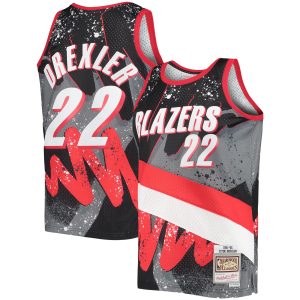 Mitchell & Ness Clyde Drexler Portland Trail Blazers Black Hardwood Classics 1991/92 Hyper Hoops Swingman Stylish Jersey Experience luxury! Order this high - end jersey.