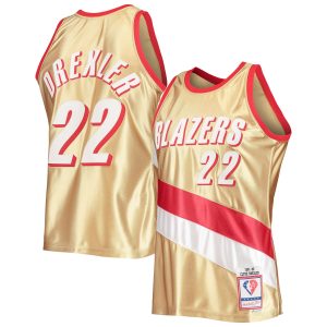 Mitchell & Ness Clyde Drexler Portland Trail Blazers Gold 75th Unique Anniversary 1991/92 Hardwood Classics Swingman Jersey New arrival! Check out this fresh and exciting jersey.