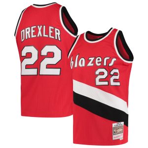 Mitchell & Ness Outstanding Clyde Drexler Portland Trail Blazers Red 1983/84 Hardwood Classics Swingman Jersey Act fast! Only a handful left. Secure this amazing jersey now.