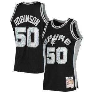 Mitchell & Ness David Robinson San Antonio Spurs Black 1998/99 Hardwood Classics NBA 75th Anniversary Diamond Swingman Refined Jersey Sports fans