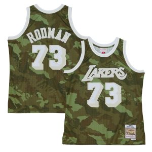 Mitchell & Ness Dennis Rodman Los Angeles Lakers Camo Hardwood Classics 1998/99 Ghost Luxurious Green Swingman Jersey For the true fans! Secure this authentic jersey now.