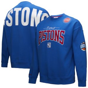 Mitchell & Charming Ness Detroit Pistons Blue Hardwood Classics There & Back 2.0 Vintage Pullover Sweatshirt Exclusive design! Own a jersey like no other.