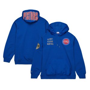 Mitchell & Ness Detroit Pistons Blue Team OG 2.0 Vintage Logo Exquisite Fleece Pullover Hoodie Proven quality! Invest in this reliable jersey.