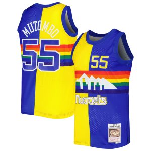 Mitchell Remarkable & Ness Dikembe Mutombo Denver Nuggets Royal/Gold Hardwood Classics 1991/92 Split Swingman Jersey Team spirit! Show it off with this awesome jersey.