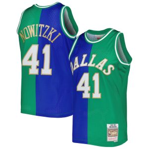 Mitchell & Ness Dirk Nowitzki Dallas Mavericks Blue/Green Hardwood Classics 1998/2019 Split Splendid Swingman Jersey Limited edition! Don't miss your chance to own this unique jersey.
