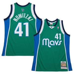 Mitchell & Ness Dirk Nowitzki Dallas Mavericks Green 2004/05 Hardwood Fabulous Classics Authentic Jersey Retailers