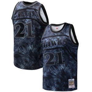 Mitchell & Ness Dominique Wilkins Atlanta Hawks Black Hardwood Premium - grade Classics 1986/87 Tie Dye Swingman Jersey High - demand item! Order this sought - after jersey immediately.