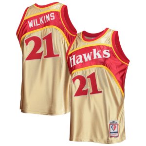 Mitchell & Ness Dominique Wilkins Notable Atlanta Hawks Gold 75th Anniversary 1986/87 Hardwood Classics Swingman Jersey Flash sale! Snag this great jersey at a discounted price.