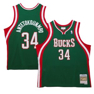 Mitchell & Ness Premium - grade Giannis Antetokounmpo Milwaukee Bucks Hunter Green 2013/14 Hardwood Classics Swingman Jersey Show your dedication! Own this special jersey for your team.