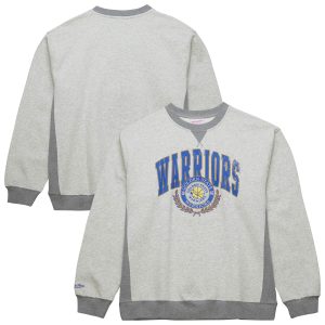 Mitchell & Ness Prime Golden State Warriors Heather Gray Vintage Logo Pullover Sweatshirt Team spirit! Show it off with this awesome jersey.