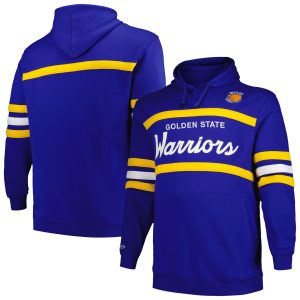 Mitchell & Ness Golden State Warriors Stunning Royal Big & Tall Hardwood Classics Head Coach Pullover Hoodie Gift idea! Surprise a sports fan with this amazing jersey.