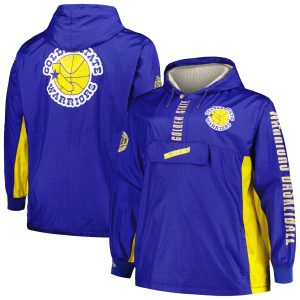 Mitchell & Ness Golden State Warriors Stylish Royal Big & Tall Hardwood Classics Team OG 2.0 Anorak Hoodie Quarter Zip Windbreaker Jacket Stand out from the crowd! Wear this eye - catching jersey.