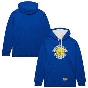 Mitchell & Ness Golden State Impressive Warriors Royal Hardwood Classics Lightweight Thermal Pullover Hoodie Sports fans