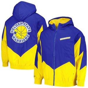 Mitchell & Ness Golden State Warriors Royal Hardwood Classics Retro Quilted Raglan Full Unique Zip Hoodie Trending now! Grab this hot jersey while you can.