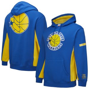 Mitchell & Ness Golden State Warriors Royal Dashing Hardwood Classics Team Origins Fleece Pullover Hoodie Authentic look! Wear this genuine jersey.