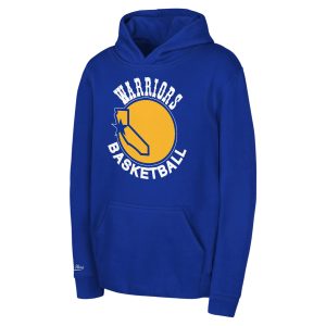 Mitchell & Exceptional Ness Golden State Warriors Toddler Royal Retro Logo Pullover Hoodie Sports fans