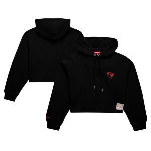 Mitchell & Ness Golden State Warriors Women's Black Hardwood Classics Cropped Pullover Hoodie Fantastic Sports fans