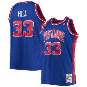 Mitchell & Ness Grant Hill Detroit Pistons Sophisticated Blue 1995/96 Big & Tall Hardwood Classics Swingman Jersey Show your dedication! Own this special jersey for your team.
