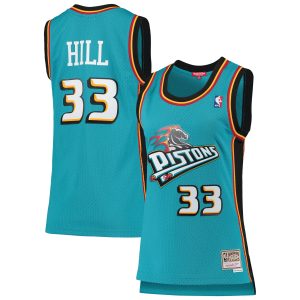 Mitchell & Ness Grant Hill Detroit Pistons Women's Teal 1998/99 Hardwood Admirable Classics Swingman Jersey Limited stock! Be quick and grab this must - have jersey to support your team.