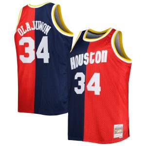 Mitchell & Fabulous Ness Hakeem Olajuwon Houston Rockets Navy/ Red Big & Tall Hardwood Classics 1993/94 Split Swingman Jersey Designed for performance! Get this functional jersey.
