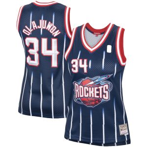 Mitchell Magnificent & Ness Hakeem Olajuwon Houston Rockets Women's Navy Hardwood Classics Swingman Jersey Gift idea! Surprise a sports fan with this amazing jersey.