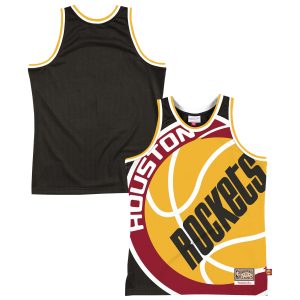 Mitchell Notable & Ness Houston Rockets Black Hardwood Classics Blown Out Fashion Jersey High - demand item! Order this sought - after jersey immediately.