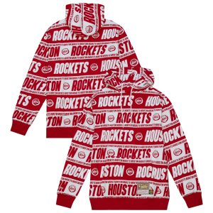 Mitchell & Ness Houston Charming Rockets Red Hardwood Classics Teamwrap Pullover Hoodie Customizable! Personalize this great jersey.