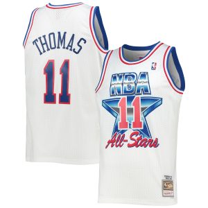 Mitchell & Ness Isiah Thomas Eastern Conference White Hardwood Classics 1992 NBA All Star Distinguished Game Swingman Jersey Collector's item! A rare addition to any collection.