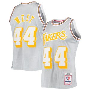 Mitchell & Ness Jerry West Los Angeles Lakers Silver 75th Anniversary Striking 1971/72 Hardwood Classics Swingman Jersey Trending now! Grab this hot jersey while you can.