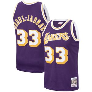 Mitchell & Ness Kareem Abdul Jabbar Los Angeles Lakers Purple Hardwood Classics Swingman Jersey Exquisite Retailers